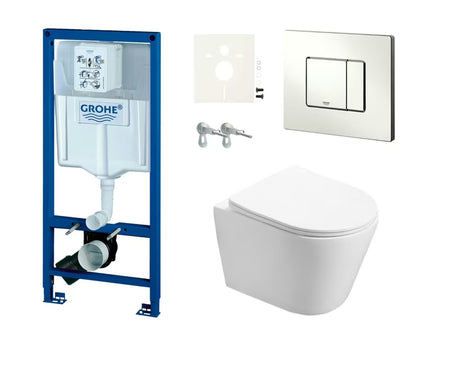Pakabinami WC komplektas SAT Infinitio su potinkiniu moduliu Grohe Rapid SL ir nuleidimo mygtuku