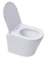 Pakabinami WC komplektas SAT Infinitio su potinkiniu moduliu, baltu mygtuku ir sėdyne softclose