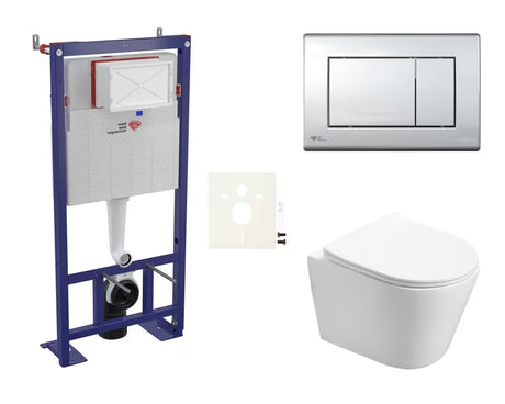 Pakabinami WC komplektas SAT Infinitio su potinkiniu moduliu, valdymo mygtuku ir sėdyne su softclose