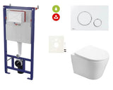 Pakabinami WC komplektas SAT Infinitio su potinkiniu moduliu lengvoms sienoms ir nuleidimo mygtuku