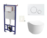 Pakabinami WC komplektas SAT Infinitio su potinkiniu moduliu, nuleidimo mygtuku ir sėdyne softclose