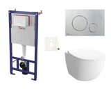 Pakabinami WC komplektas SAT Infinitio pro potinkinei instaliacijai su moduliu, mygtuku, garso izoliacija ir sėdyne softclose