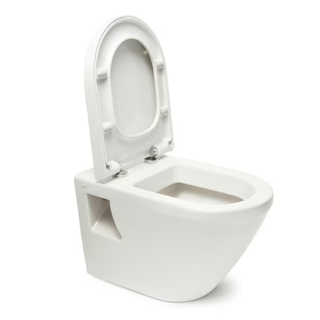 Pakabinami WC komplektas vitra Integra su potinkine instaliacija, bakeliu SAT ir baltu nuleidimo mygtuku