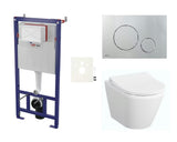 Pakabinami WC komplektas vitra Integra su montavimo moduliu, bakeliu SAT ir sėdyne softclose, baltos spalvos.