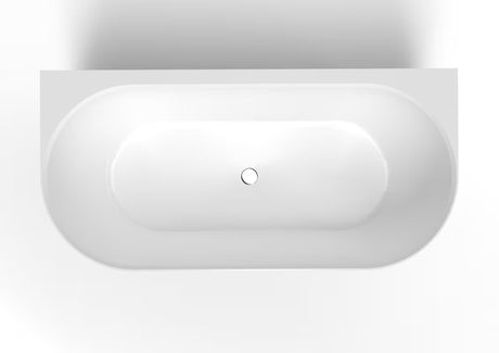 Balta laisvai pastatoma vonia SAT Lesly iš lieto marmuro 170 x 82 cm su švelniu lygiu paviršiumi