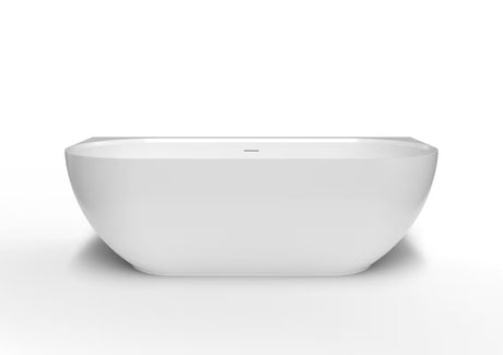 Balta laisvai pastatoma vonia SAT Lesly iš lieto marmuro 170 x 82 cm su švelniu lygiu paviršiumi