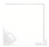 Baltas kvadratinis dušo padėklas SAT Limcc 80x80 cm iš lieto marmuro, su paslėptu kampiniu nutekėjimu
