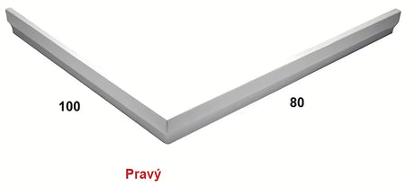 Baltas dešinysis padėklo SAT pro lieto marmuro dušo padėklui