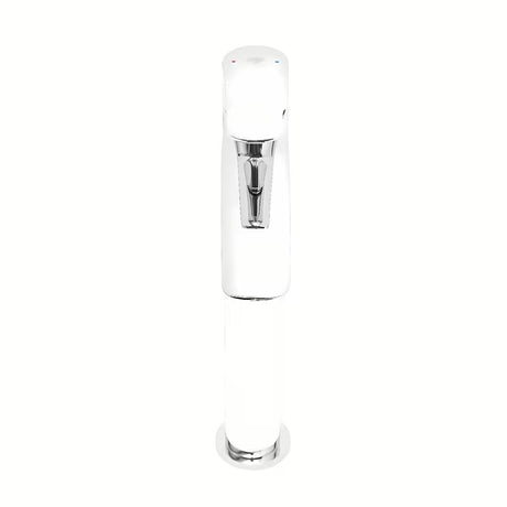 Aukšta svirtinis praustuvo maišytuvas SAT Mood blizgaus chromo spalvos be praustuvo dugno vožtuvas.