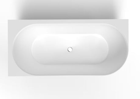 Laisvai pastatoma vonia SAT Nelly iš lieto marmuro, 175x82 cm, kairinė, balta