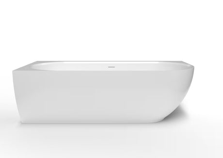 Laisvai pastatoma vonia SAT Nelly iš lieto marmuro, 175x82 cm, kairinė, balta