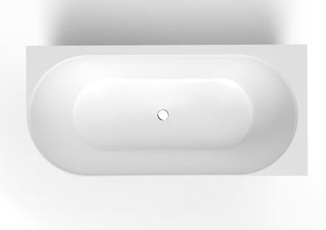 Laisvai pastatomas dešinioji vonia SAT Nelly 175x82 cm iš lieto marmuro, baltos spalvos