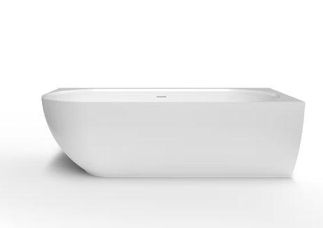 Laisvai pastatomas dešinioji vonia SAT Nelly 175x82 cm iš lieto marmuro, baltos spalvos