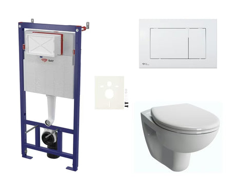 Pakabinami WC komplektas vitra Normus baltos blizgios spalvos su potinkiniu rėmu ir sėdyne softclose