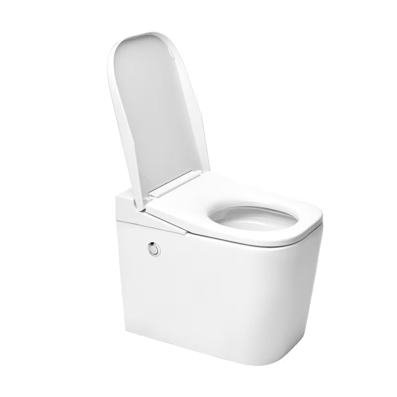Pastatomas WC SAT optimflush baltos spalvos su integruotu bakeliu ir šoniniu pneumatiniu nuleidimo mygtuku.