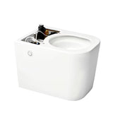 Pastatomas WC SAT optimflush baltos spalvos su integruotu bakeliu ir šoniniu pneumatiniu nuleidimo mygtuku.