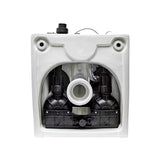 Pastatomas WC SAT optimflush baltos spalvos su integruotu bakeliu ir šoniniu pneumatiniu nuleidimo mygtuku.