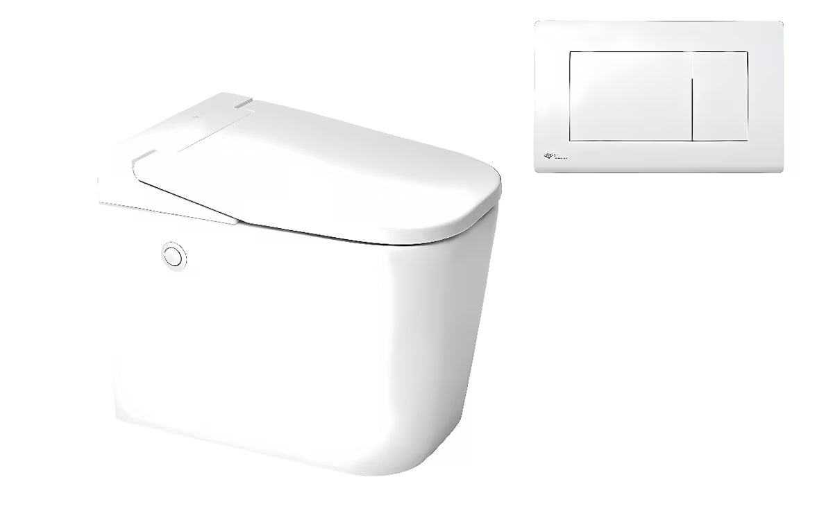Pastatomas WC SAT optimflush baltos spalvos su integruotu bakeliu ir akumuliacinio nuleidimo technologija