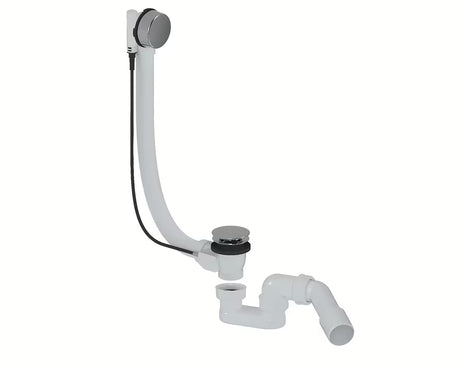 Chromuotas automatinis sifonas voniai SAT Project pro vonios su 52 mm nutekėjimu ir valdymu per persipylimą