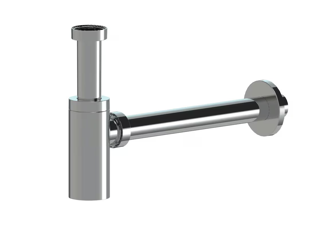 SAT Project praustuvo sifonas plastikinė, chromo išvaizdos, pro 5/4" prijungimas ir 32 mm nuotakas.