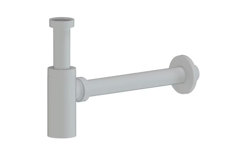 Dizaininis praustuvo sifonas SAT Project baltos matinės spalvos, 5/4" prijungimas ir 32 mm nuotakas.