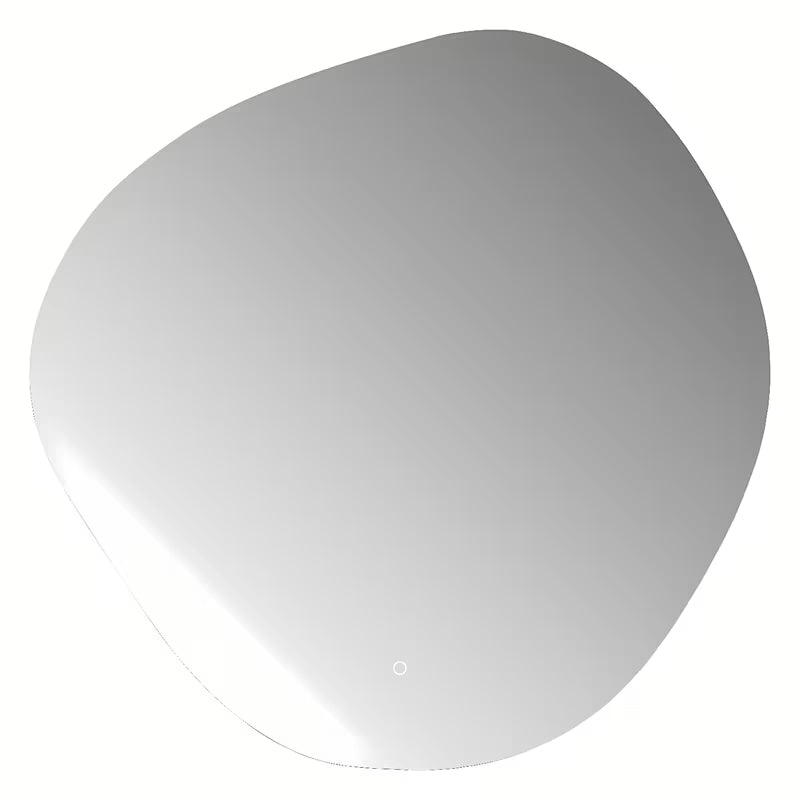 Asimetriškas vonios kambario veidrodis SAT Purity 80x80 cm su LED apšvietimu ir jutikliniu jungikliu