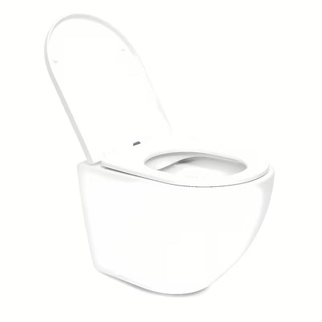 Baltas pakabinamas KLOZETAS SAT su Rimless technologija rimless  ir sėdyne su softclose