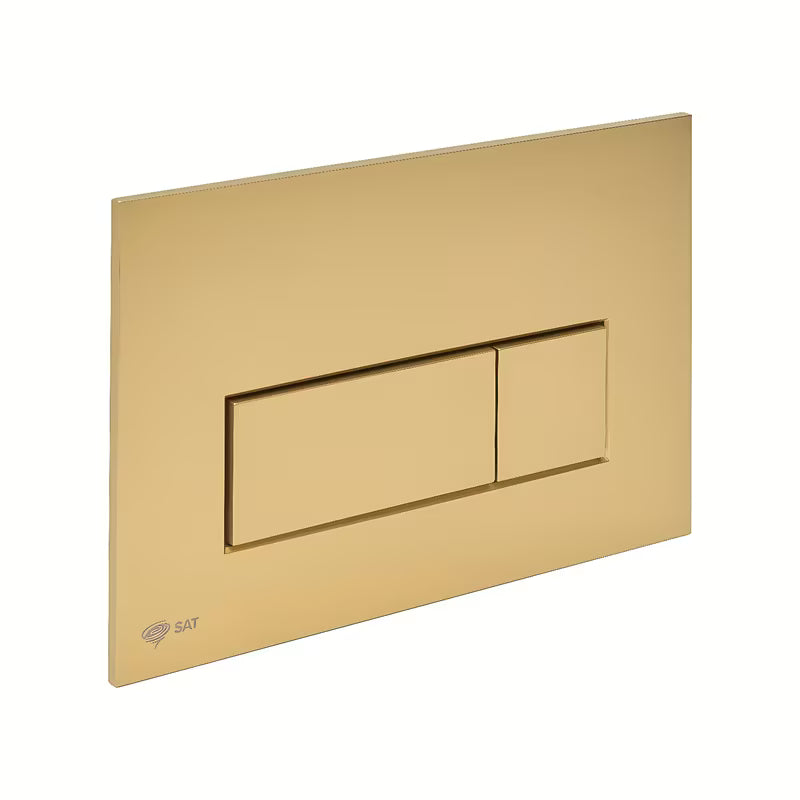 Matinės aukso spalvos vandens nuleidimo mygtukas SAT Gold pro potinkiniam rėmui su dviejų kiekių mechaniniu nuleidimu.