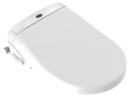 Baltas bidė dangtis SAT su nuotoliniu valdymu, šildymu ir šilto oro džiovinimo funkcija.