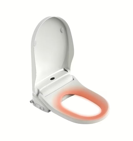 Baltas bidė dangtis SAT su nuotoliniu valdymu, šildymu ir šilto oro džiovinimo funkcija.