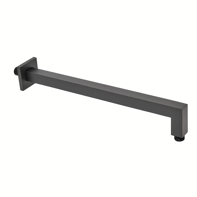 Juodas metalinis dušo galvos alkūnė SAT B-Way, 40 cm ilgio, pro moderniam vonios kambariui