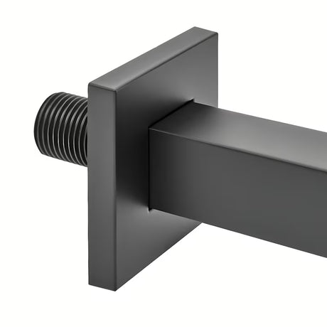 Juodas metalinis dušo galvos alkūnė SAT B-Way, 40 cm ilgio, pro moderniam vonios kambariui