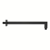 Juodas metalinis dušo galvos alkūnė SAT B-Way, 40 cm ilgio, pro moderniam vonios kambariui