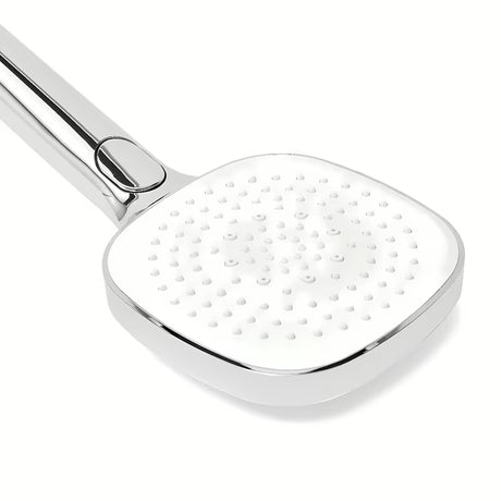 Rankinis dušo galvutė SAT baltos ir chromo spalvos, 12 cm skersmens, su „EasyClick“ mygtuku ir 3 srovėmis.