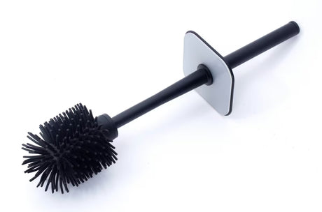 Juodas matinis metalinis WC šepetys SAT su laikikliu tualetiniam popieriui