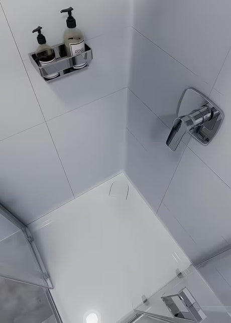 Chromuotas vonios kambario lentynėlė SAT Chrome iš masyvaus žalvario su SAT logotipu