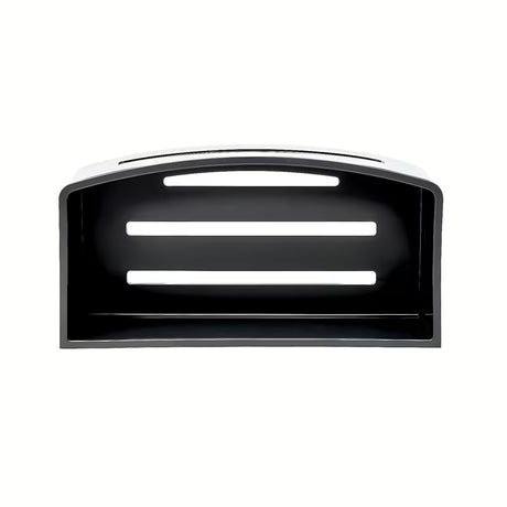 Nerūdijančio plieno dušo lentynėlė SAT Chrome chromo spalvos su išimamu juodu plastikiniu įdėklu.