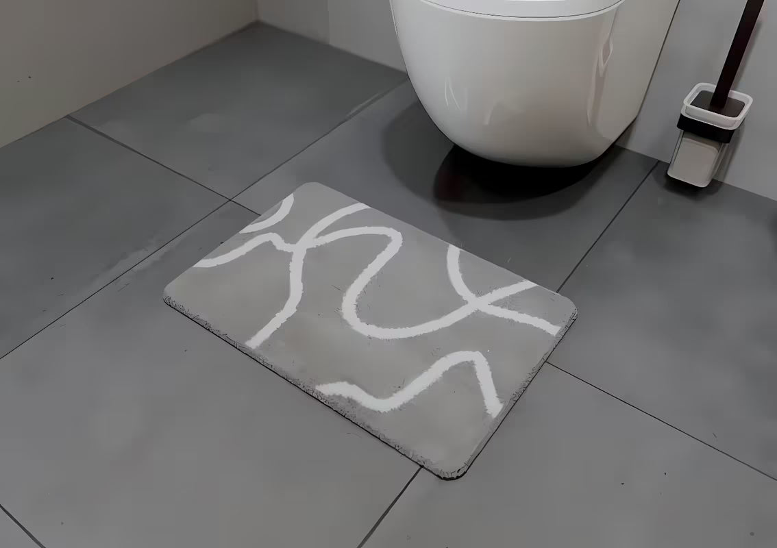 Pilkas TUALETO kilimėlis SAT Feel iš greitai džiūstančio poliesterio