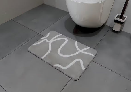 Pilkas TUALETO kilimėlis SAT Feel iš greitai džiūstančio poliesterio
