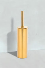 Laisvai pastatomas WC šepetys SAT Gold matinio aukso spalvos iš metalo, skirta vonios kambariui.