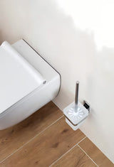 Chromo spalvos nerūdijančio plieno WC šepetys SAT pro, klijuojamas, be gręžimo