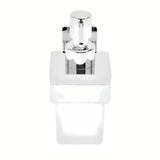 Chromuotas skysto muilo dozatorius SAT iš nerūdijančiojo plieno, pro tvirtinimas klijuojant, be gręžimo.