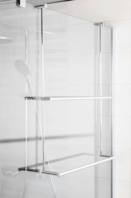 Chromo spalvos pakabinamas rankšluosčio laikiklis SAT Chrome pro Walk-in ir stiklinėms dušo pertvaroms