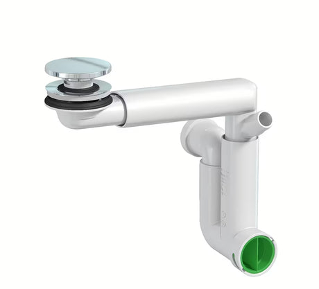 Chromuotas praustuvo sifonas SAT su valymu iš priekio ir 32 mm nutekėjimo vamzdžiu