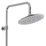 Dušo sistema SAT Chrome su termostatiniu maišytuvu su viršutiniu ir rankiniu dušu bei stikline lentynėle, chromo / baltos spalvos.