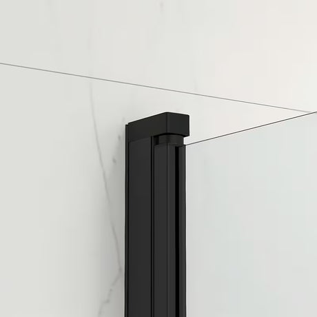 Vonios sienelė SAT 150x80 cm, skaidrus stiklas ir juodas matinis profilis