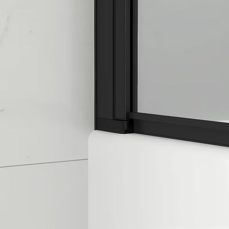 Vonios sienelė SAT 150x80 cm, skaidrus stiklas ir juodas matinis profilis