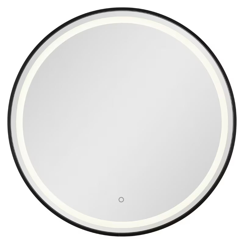 Apvalus vonios kambario veidrodis SAT su LED apšvietimu ir jutikliu, skersmuo 70 cm, juodos spalvos.