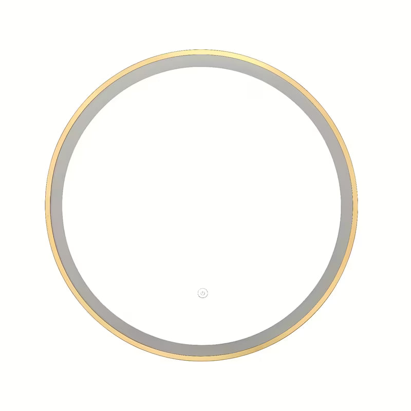 Apvalus LED veidrodis SAT aukso spalvos, 60 cm skersmens, su jutikliu ir su IP44 apsaugos klase.