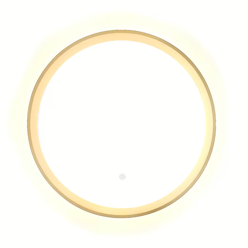Apvalus LED veidrodis SAT aukso spalvos, 60 cm skersmens, su jutikliu ir su IP44 apsaugos klase.